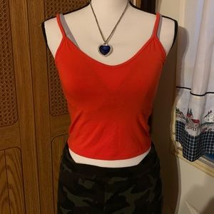 Forever 21 Red Cropped Cami Tank Top